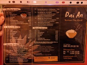 Menu 2 at Dai An in Berlin