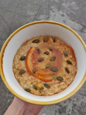 Spiced Porridge with housemade Marmalade at The Climbing Hangar in Sheffield
