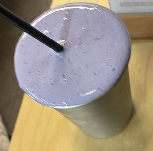 Blueberry Smoothie with Soy Milk and Vegan Vanilla Protein  at The Climbing Hangar in Sheffield