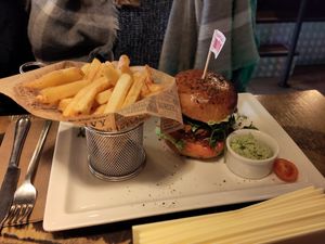 Beyond meat burger at Garage in Riga