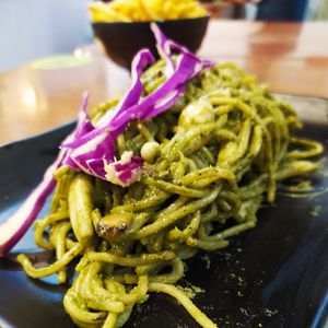 Basil Pesto Pasta  at Blooming Sprouts 旺盛素食 in Central Singapore