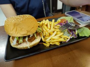 Shroom burger  at Blooming Sprouts 旺盛素食 in Central Singapore