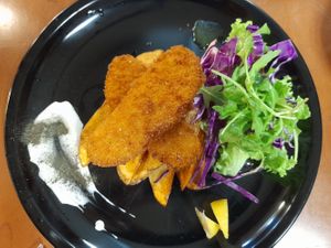 Fish & chips at Blooming Sprouts 旺盛素食 in Central Singapore
