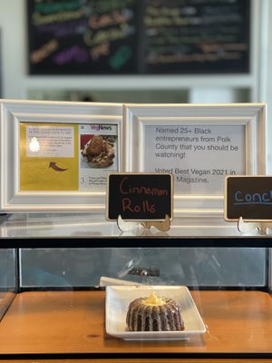 The display was full when we walked in! Items sold quickly  at Vegan Monarch Bakery & Café in Winter Haven