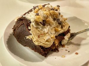 Snickers Cake  at Vegan Monarch Bakery & Café in Winter Haven