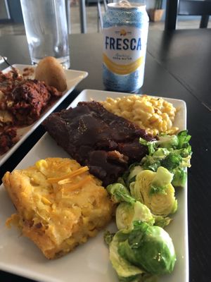 Meat loaf, max & cheese and corn bread!   at Vegan Monarch Bakery & Café in Winter Haven