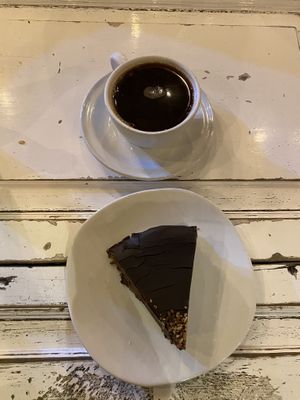 Americano and brownie  at Pan Comido - Roma Norte in Mexico City