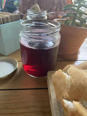 Agua del Jamaica con canela   at Pan Comido - Roma Norte in Mexico City