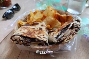 Pan Comido Vegetariano  'Burritos' I had mine with black beans and mushrooms with Tofu. vegan  at Pan Comido - Roma Norte in Mexico City