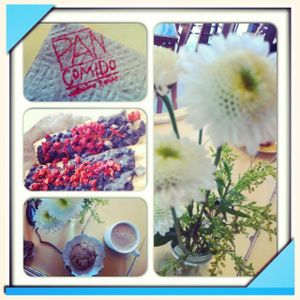 Breakfast ! Enfrijoladas with soyrizo :) Chai with vegan milk! at Pan Comido - Roma Norte in Mexico City