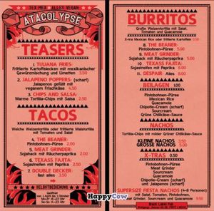 menu 
 at Atacolypse in Leipzig