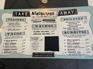 Menu  at Atacolypse in Leipzig