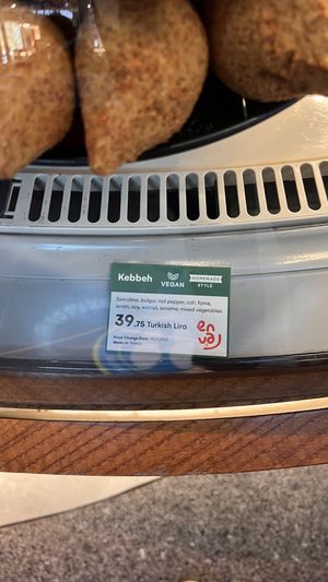 Vegetarian/Vegan dishes are labelled  at IST - Enva in Istanbul