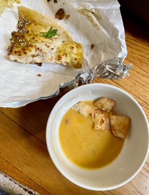 Lentil soup w/ saj chips
Za’atar saj at Yalla in Seattle