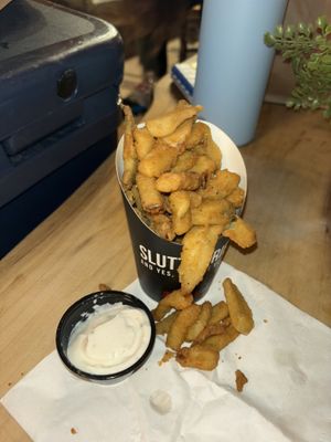 pickle fries! w blackberry dip   at Slutty Vegan in Duluth