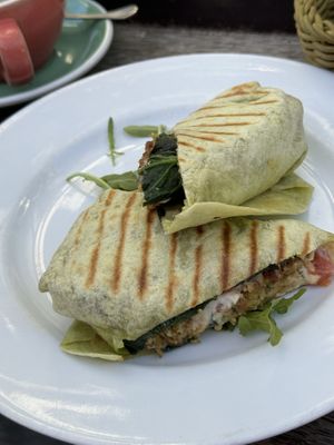 Vegan wrap   at Millie Mae's Pantry in Kangaroo Island