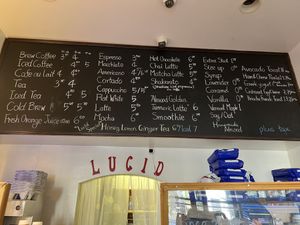 Menu  at Lucid Café in New York City