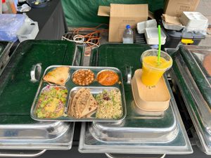Our popular thali at Saturday markets at Vegan Indian in High Wycombe
