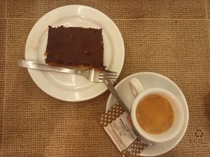 Chocolate carrot cake at Amaltea in Barcelona