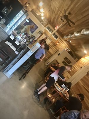 inside seating (also a dining room next door)  at Wood Fired Pizza in Thomas