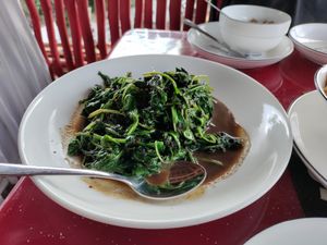 Spinach in black bean sauce at Nadia's Chinese Corner in Watamu