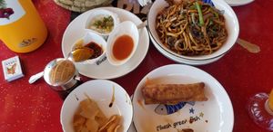 Vegetable noodles in the back at Nadia's Chinese Corner in Watamu