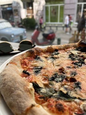 Hands down one of the best vegan pizzas I’ve ever had - absolutely delicious. It’s a small pizzeria, not much seating available so it’s perfect for takeaway.   at Pizza Cosi in Budapest