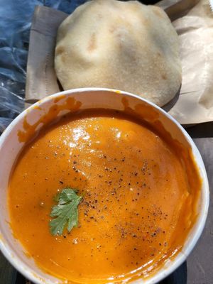 Tomatoes cream soup at Red Onion in Craiova