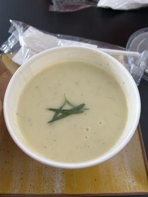 Creamy potato tarragon soup   at Red Onion in Craiova