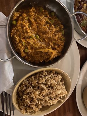 Keema and rice  at The Globe in Glossop