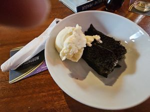 Warm chocolate cake at The Globe in Glossop