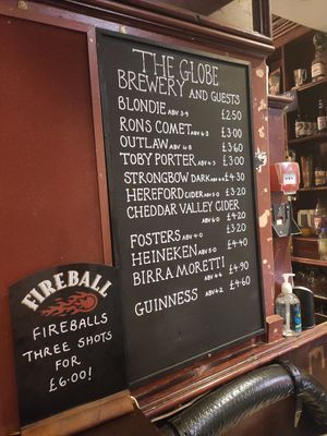 Draught beer at The Globe in Glossop