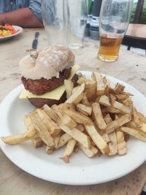 Double burger at The Globe in Glossop