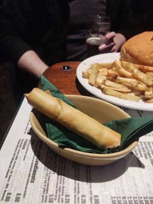 Hot dog spring roll? at The Globe in Glossop