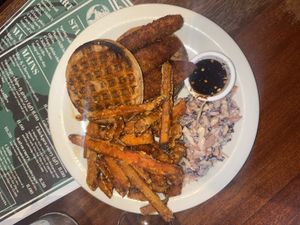 Chikn and waffles   at The Globe in Glossop