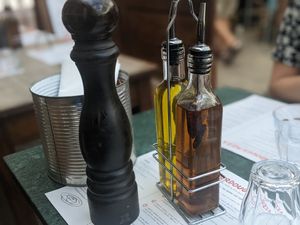 This chilli olive oil is fantastic! at Franco Manca - Brixton in South West London