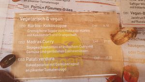 Menu at La Motta in Scuol