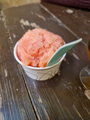 Blood orange gelato at Bacareto in Cardiff