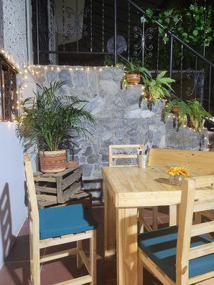 cute outside area at Oh! Food in Envigado