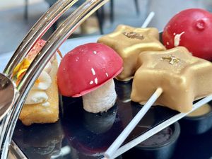 Three kind of cakes  at Peacock Alley in Edinburgh