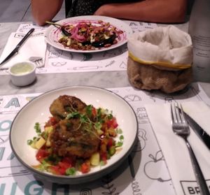 The aubergine (in the back) is amazing! at Bruselas in Mendoza