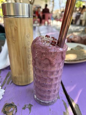 Blueberry smoothie was thickkk and yummyy  at Secret Garden Cafe in Rishikesh
