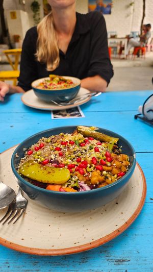 Vegan buddha bowl at Secret Garden Cafe in Rishikesh