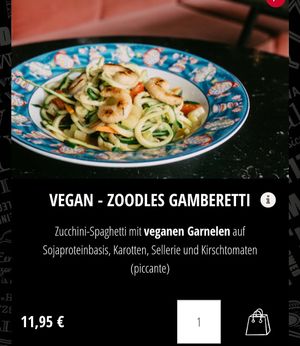 Zoodles Gamberetti #Veganuary at L'Osteria - Bleichenbrücke in Hamburg