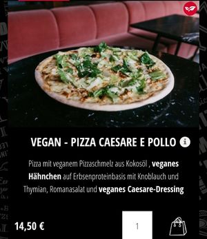 Pizza Caesare e pollo  #Veganuary at L'Osteria - Bleichenbrücke in Hamburg