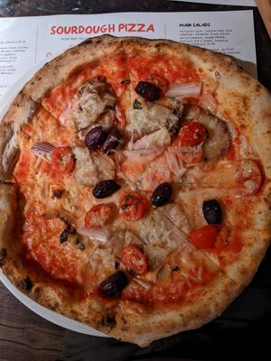 vegan pizza at Franco Manca - South Kensington in South West London