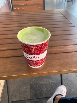 Small oat milk matcha   at Rest Cafe in Prague