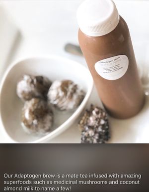 Adaptogen brews  at Blend & Press Wellness Bar in Savannah