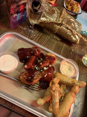 Bbq wings and fried pickles   at BrewDog in Wiesbaden