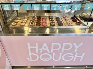 3 Vegan options; Lemon Crème, Custard Filled and Caramel Fudge  at Happy Dough in Brisbane